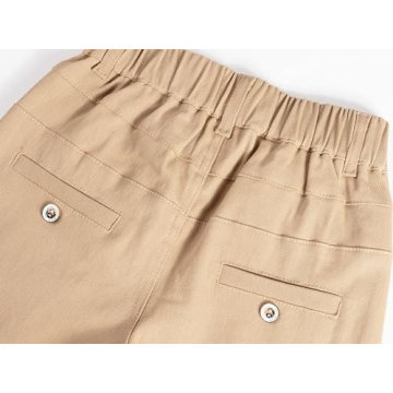 Stylish CAMLAKEE Boys' Stretch Chino Pants for Ages 10-11