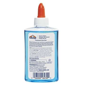 Elmer's Washable Translucent Color Glue, Great For Making Slime, Assorted Colors, 5 Ounces Each, 4 Count, 5 Oz., Standard Packaging