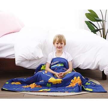 Joyching Blanket-20X30-Inch-3lb-Blue Dinosaur