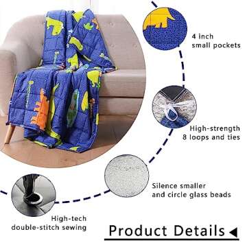 Joyching Blanket-20X30-Inch-3lb-Blue Dinosaur