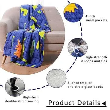 Joyching Blanket-20X30-Inch-3lb-Blue Dinosaur