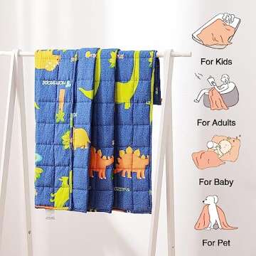 Joyching Blanket-20X30-Inch-3lb-Blue Dinosaur