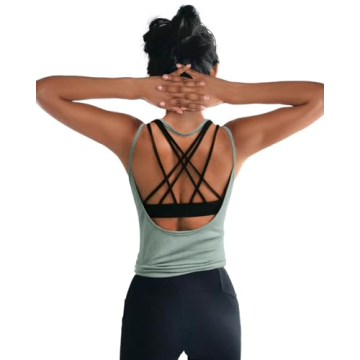 OYANUS Womens Summer Workout Tops Sexy Backless Yoga Shirts Open Back Activewear Running Sports Gym ...
