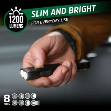 Energizer TacR-1000 LED Tactical Flashlight, Bright Rechargeable Flashlight for Emergencies and Camp...