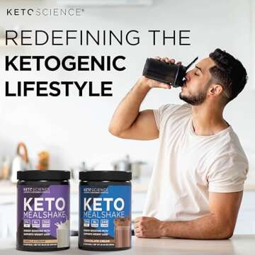 Keto Science Ketogenic Meal Shake Chocolate Dietary Supplement, Rich in MCTs and Protein, Keto and Paleo Friendly, Weight Loss, (14 servings), 20.49 Oz Packaging May Vary