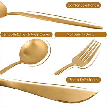 Caslon Matte Silverware Set, 40-Piece Satin Finish Stainless Steel Modern Flatware Set Service for 8,Tableware Cutlery Set for Home and Restaurant,Wedding Gift Dishwasher Safe