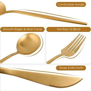 Caslon Matte Silverware Set 40-Piece Elegant Flatware Set