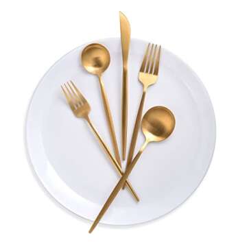 Caslon Matte Silverware Set, 40-Piece Satin Finish Stainless Steel Modern Flatware Set Service for 8,Tableware Cutlery Set for Home and Restaurant,Wedding Gift Dishwasher Safe