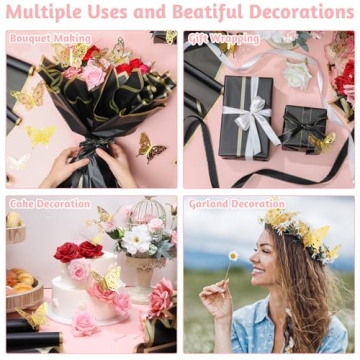 118Pcs Flower Bouquet Wrapping Paper Kits for DIY Crafts