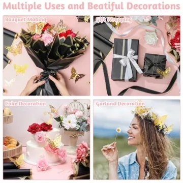 118Pcs Flower Bouquet Wrapping Paper Kits for DIY Crafts