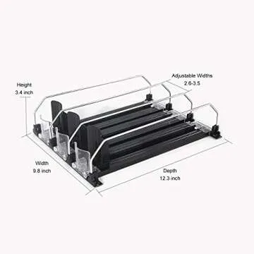 Mlesi Drink Organizer for Fridge | Refrigerator Bottle Can Organizer, Self-Pushing Soda Can Dispenser Holds Up to 12 Cans, Beverage Storage for Pantry/Vending Machine