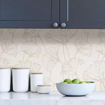 NuWallpaper Floral Peel and Stick Wallpaper in Silver