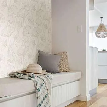 NuWallpaper Floral Peel and Stick Wallpaper in Silver