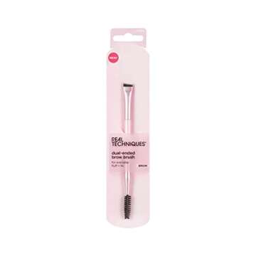 Real Techniques Dual-Ended Brow Brush, For Shaping & Filling Eyebrows, Travel-Friendly Spoolie & Lin...