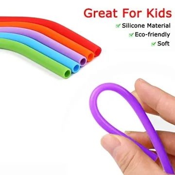 Rommeka Stainless Steel Kids Cups with Silicone Lids & Straws