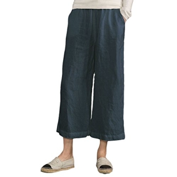 Stylish ECUPPER Women's Linen Capri Pants for Summer Fashion