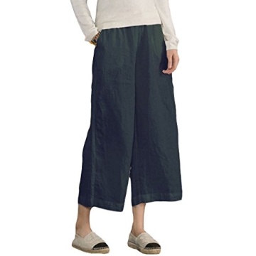 Stylish ECUPPER Women's Linen Capri Pants for Summer Fashion