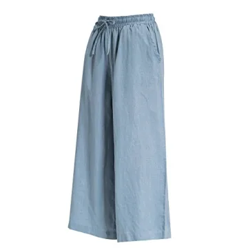 Stylish ECUPPER Women's Linen Capri Pants for Summer Fashion