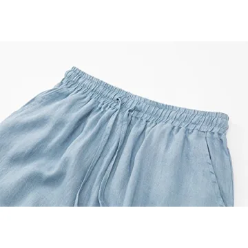 Stylish ECUPPER Women's Linen Capri Pants for Summer Fashion