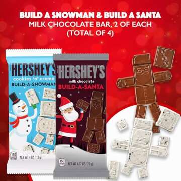 Chocolate XL Build a Santa and Build a Snowman Variety 2 of each Total of 4. Christmas Chocolate Bui...
