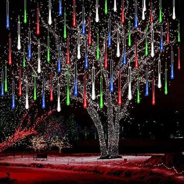 Aokudoni Christmas Lights, 16 inch/ 40 cm Meteor Shower Rain Lights, Christmas Decorations Outdoor Y...