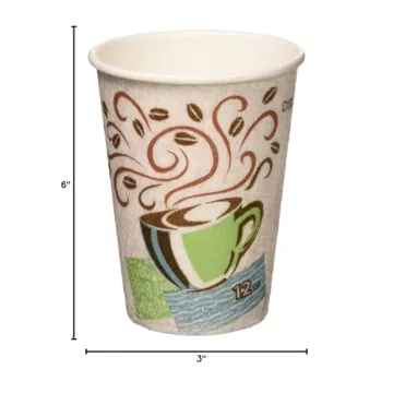 Dixie Paper Perfectouch Disposable Hot Cups, 12 OZ Cups / 50 Count