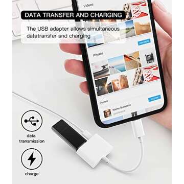 Apple Certified Lightning Male to USB Female Adapter OTG and Charger Cable for iPhone 11 12 Mini Max...