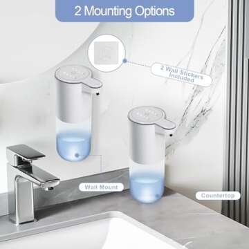 Automatic Soap Dispenser Touchless-Rechargeable,Liquid soap Dispenser-4 Adjustable Levels,4 Power In...