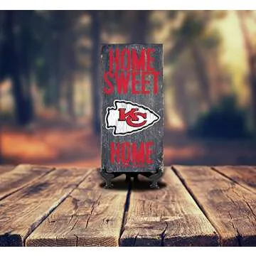Home Sweet Home Distressed Vintage Wood Sign for Fan Wall Decor CHOOSE YOUR TEAM!!! (Kansas City Chiefs)