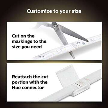 Philips Hue Indoor 6-Foot Smart LED Light Strip Plus Base Kits with Plugs - Color-Changing Single-Color Effect - 2 Pack - Control with Hue App - Works with Alexa, Google Assistant and Apple HomeKit