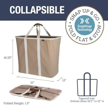 CleverMade Collapsible Laundry Caddy - Space Saver and Stylish