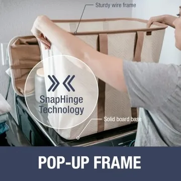 CleverMade Collapsible Laundry Caddy - Space Saver and Stylish