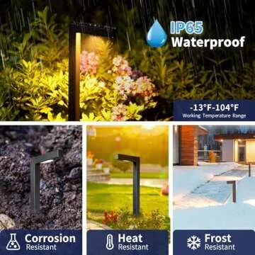 Gardenreet Low Voltage Pathway Lights Brass, LED Landscape Path Lights, Yard Lights Outdoor Waterproof IP65, 12V Wired L Shape Black for Garden Walkway with 3W 270LM 2700K G4 Bulb 4 Pack
