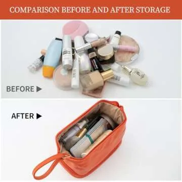 Abiudeng Large Double Layer Makeup Bag for Travel