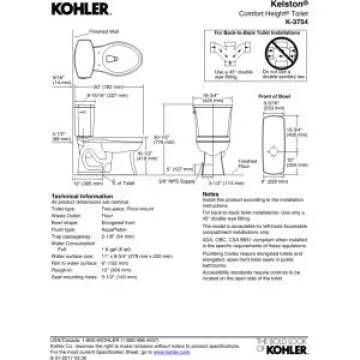 KOHLER K-3754-0 Kelston Comfort Height Toilet with AquaPiston