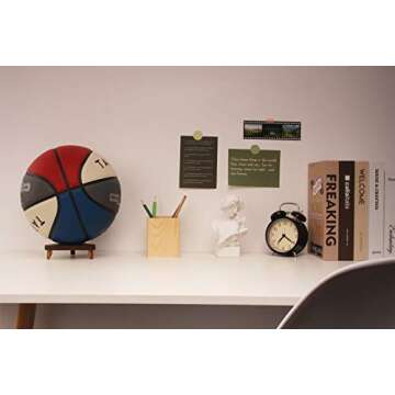 LuxRound Walnut Ball Stand Holder for Sports Memorabilia Display