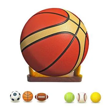 LuxRound Walnut Ball Stand Holder for Sports Memorabilia Display