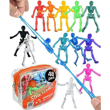 UpBrands Stretchy Skeletons 48 Pack Kids Party Favors