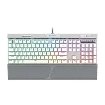 Corsair K70 RGB MK.2 SE Mechanical RAPIDFIRE Gaming Keyboard - USB Passthrough & Media Controls - PBT Double-Shot Keycaps - Cherry MX Speed - RGB LED Backlit - White