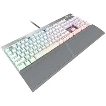 Corsair K70 RGB MK.2 SE Mechanical RAPIDFIRE Gaming Keyboard - USB Passthrough & Media Controls - PBT Double-Shot Keycaps - Cherry MX Speed - RGB LED Backlit - White