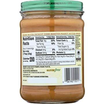 Santa Cruz Organic No Stir Peanut Butter - Delicious 16 oz Jar
