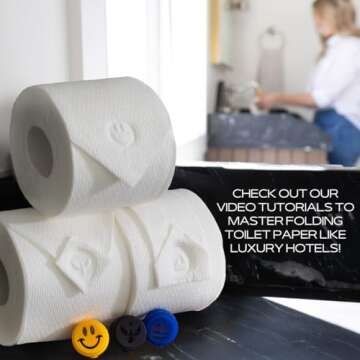 BURU SOLUTIONS Toilet Paper Stamp Fun (Smiley Face) - Add a Unique Personal Touch to Your Bathroom Decor! Enhance Your Home Decor. Ideal for Housekeeping, Hotels, Rentals, Home Staging Decor and More