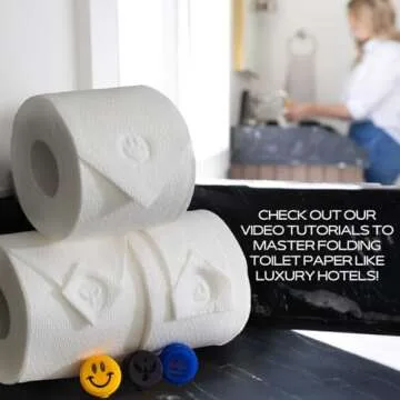 BURU SOLUTIONS Toilet Paper Stamp Fun (Smiley Face) - Add a Unique Personal Touch to Your Bathroom Decor! Enhance Your Home Decor. Ideal for Housekeeping, Hotels, Rentals, Home Staging Decor and More