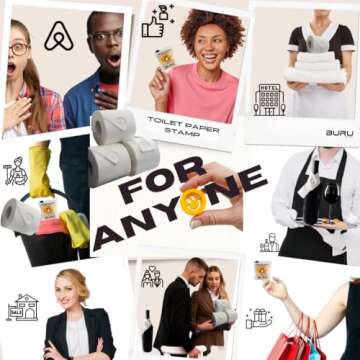 BURU SOLUTIONS Toilet Paper Stamp Fun (Smiley Face) - Add a Unique Personal Touch to Your Bathroom Decor! Enhance Your Home Decor. Ideal for Housekeeping, Hotels, Rentals, Home Staging Decor and More