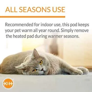 K&H Pet Products Thermo-Mod Dream Pod Heated Pet Bed Tan/Black 22" 4W