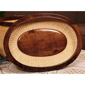 Teng Tian Nantucket Style Basket Picnic Basket - Rattan Handmade Storage Craft