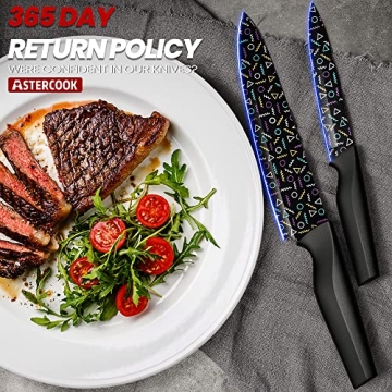 Colorful Geometric 12-Piece Knife Set with Guards