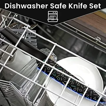 Colorful Geometric 12-Piece Knife Set with Guards