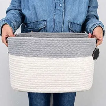 NaturaClo Cotton Rope Storage Basket Set for Home