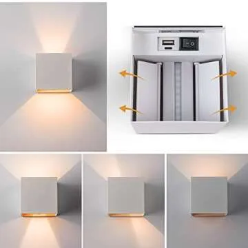 SURPALIG 2 LED Wall Sconces with Remote and 16 Colors